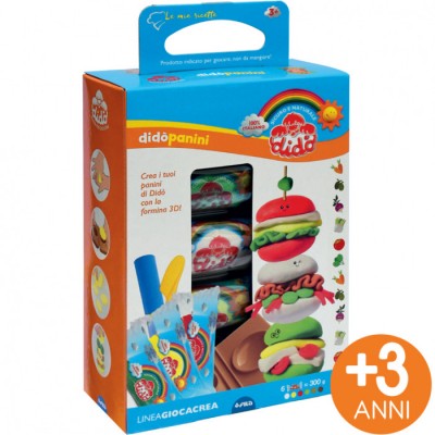 Pasta Modellabile colori PERLATI - DIDO' TRIS - Ideale per Bambini - 3  Barattoli x 660 gr - con Farina di Grano - Didò