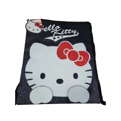 Sacca Zaino con Coulisse Hello Kitty Nero