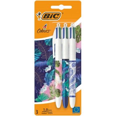 Confezione da 3 Penne a Sfera Bic 4 Colours punta 1 mm -...