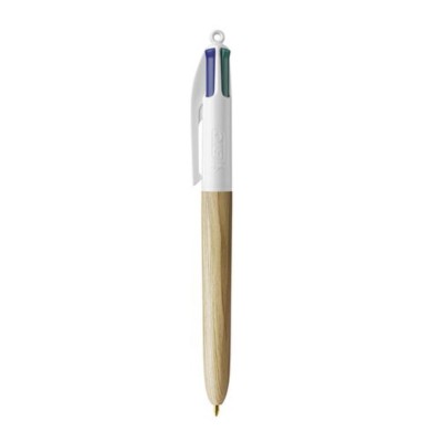 Penna a Sfera Bic 4 Colori punta 1 mm Wood Style Effetto...