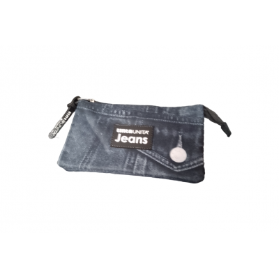 Astuccio Vuoto Bustone 3 in 1 Tinta Unita Jeans - Nero